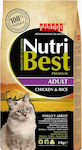 Picart Nutribest Adult Rice Dry Food for Adult Cats with Chicken 15kg