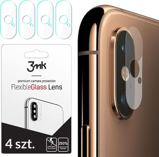 3MK Flexible Glass 4-Pack Προστασία Κάμερας Tempered Glass Διάφανο για το iPhone XS