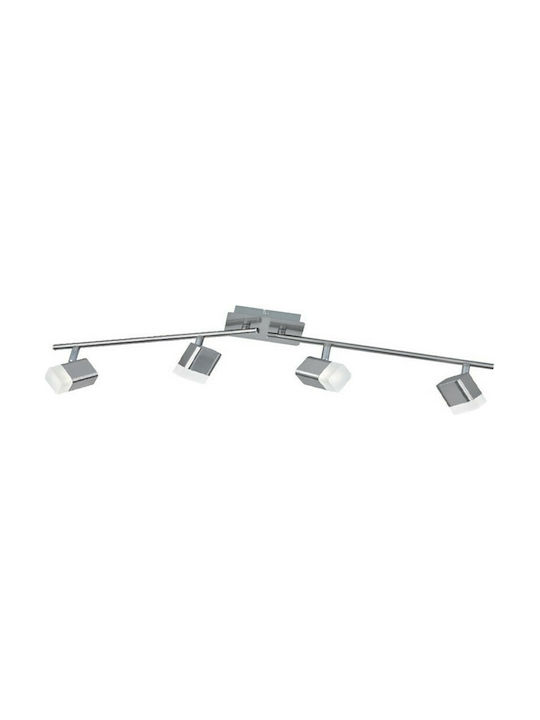 Trio Lighting Roubaix Σποτ με 4 Φώτα, Ενσωματωμένο LED και Θερμό Φως σε Ασημί Χρώμα