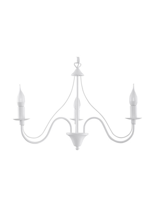 Sollux Minerwa 3 Chandelier Candlestick 3xE14 White SL.0213