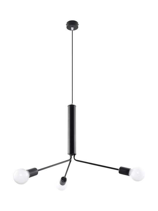 Sollux Duomo 3D Pendant Light Three-Light Black