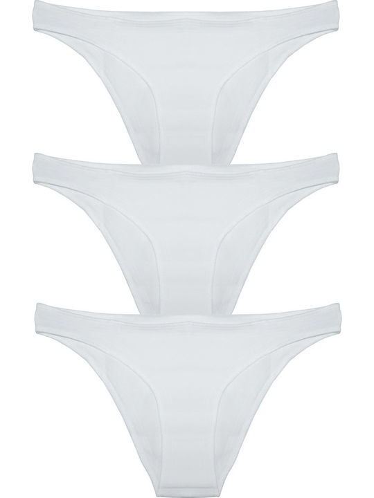 Helios Βαμβακερά Γυναικεία Slip 3Pack Λευκά
