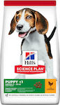 Hill's Science Plan Puppy <1 Medium 14kg Ξηρά Τροφή για Κουτάβια Μεσαίων Φυλών με Κοτόπουλο