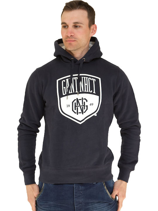 Gant Men's Sweatshirt with Hood and Pockets Navy