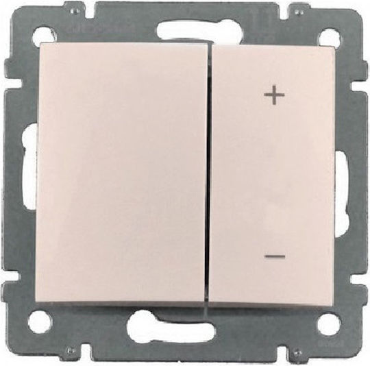 Legrand Valena Χωνευτός Διακόπτης Dimmer χωρίς Πλαίσιο Κλασικός Μπουτόν 400W σε Μπεζ Χρώμα