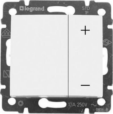 Legrand Valena Recessed Simple Front Dimmer Switch Button 600W White 770074