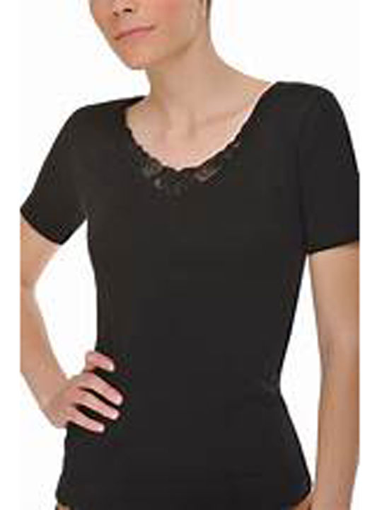 Helios Women's Short Sleeve Cotton T-Shirt Black