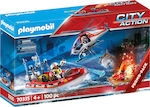 Playmobil Stadtleben Fire Service With Helicopter & Boat für 4+ Jahre