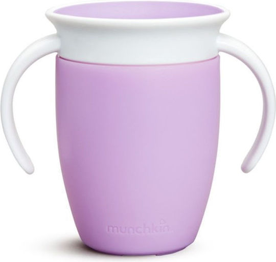 Munchkin Παιδικό Ποτηράκι Miracle 360° Trainer Cup από Πλαστικό Μωβ 207ml για 6m+