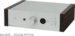 Pro-Ject Audio Head Box DS2 B Ject Wood Silver Walnut Desktop Analog Headphone Amplifier Single Channel with Jack 6.3mm