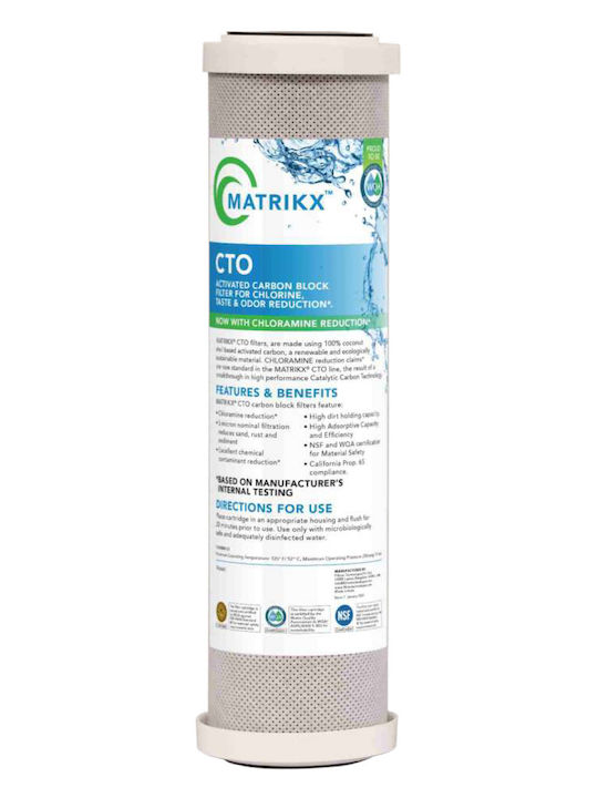 Matrikx Countertop and Under Sink Water Filter Replacement made of Activated Carbon 10" CTO 5 μm