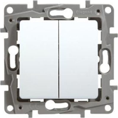 Legrand Niloé Recessed Electrical Lighting Wall Switch no Frame Basic Aller Retour White 764502