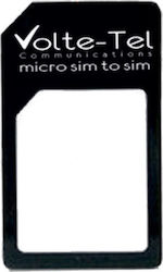 Volte-Tel Micro SIM to SIM Adaptor SIM Adapter σε Μαύρο χρώμα