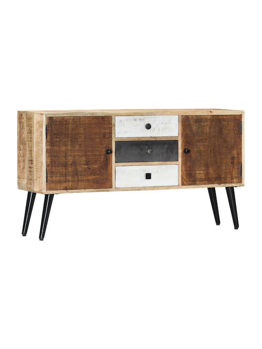 Sideboard made of Solid Wood & Metal with Drawers Mango 118x30x62cm