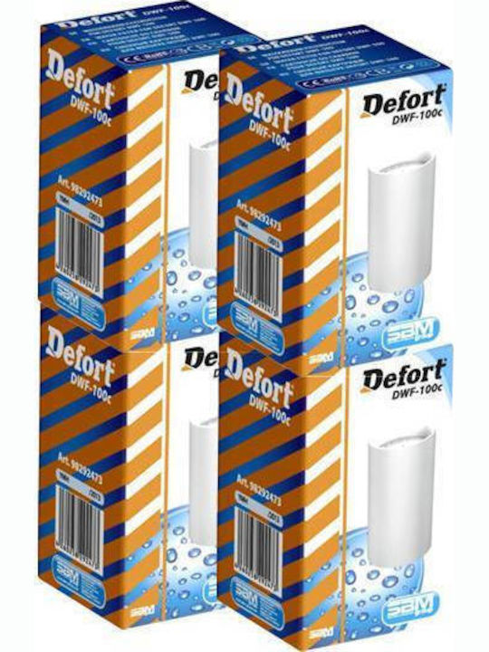 Defort Ersatz-Wasserfilter für Wasserhahn aus Aktivkohle DWF-100c 5 μm (Mikrometer) 4Stück