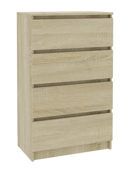 Wooden Chest of Drawers with 4 Drawers 60x35x98.5cm