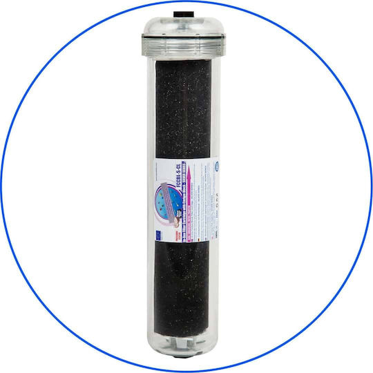 Aqua Filter Ersatz-Wasserfilter für die Arbeitsplatte und unter der Arbeitsplatte aus Aktivkohle 12" FCCBL-S-CL