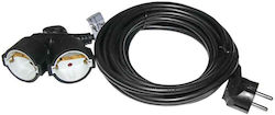 Adeleq Extension Cable Cord 3 x 1.5mm²/3m Black