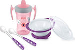 Nuk Feeding Set Koala made of Plastic with Non-Slip Base Pink 4pcs for 6+ months