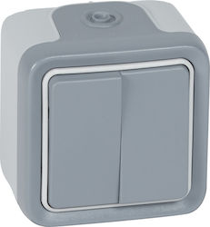 Legrand Plexo 0697 External Electrical Lighting Wall Switch no Frame Basic Aller Retour Gray