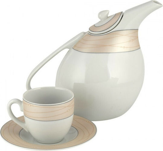 WM Collection Teeset mit Tasse aus Porzellan Weiß 200ml 9Stück