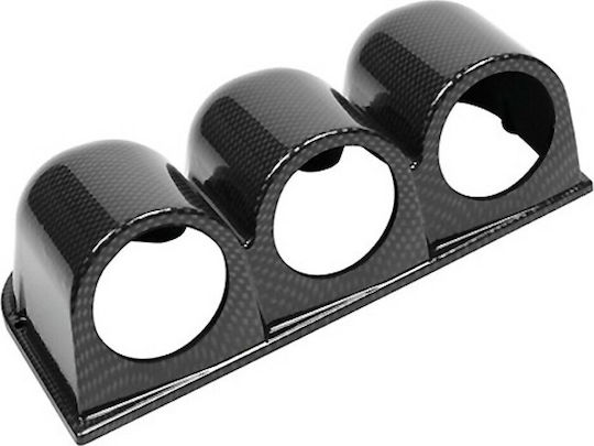 Lampa Suport instrumente Pentru mașină Triplu 52mm pentru montare pe Tabloul de bord Tip de carbon