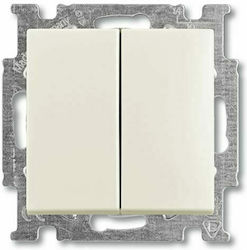 Abb Basic55 Χωνευτός Διακόπτης Τοίχου Διπλός χω...