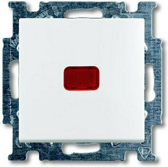 Abb Basic55 Χωνευτός Διακόπτης Τοίχου Μονός χωρίς Πλαίσιο Aller Retour Λευκός