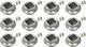 vidaXL Set of 12 Wall Solar Lights Cold White with Photocell 12cmx6.5cmcm