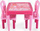 Kids Table and Chairs Set made of Plastic Pink