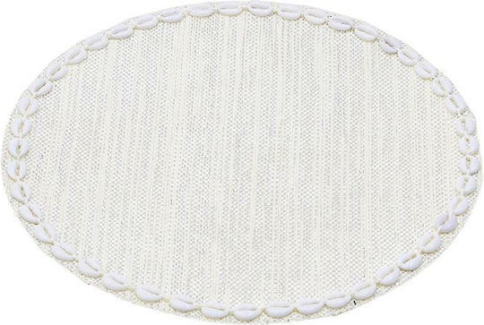 Inart Placemats Rotund Tesatura Alb 35cm 6buc Inart Placemats Rotund Tesatura Alb 35cm 6buc