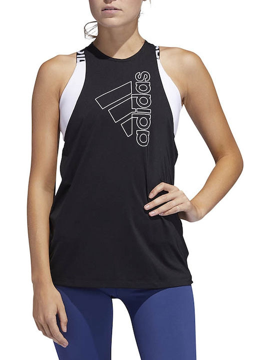 Adidas Badge Of Sport Αμάνικη Γυναικεία Αθλητική Μπλούζα Μαύρη