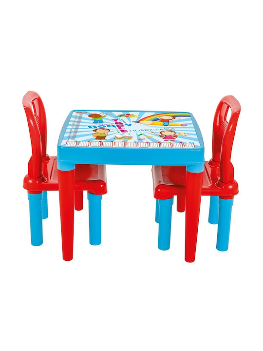 Set Masă cu Scaune pentru Copii din Plastic Alb...