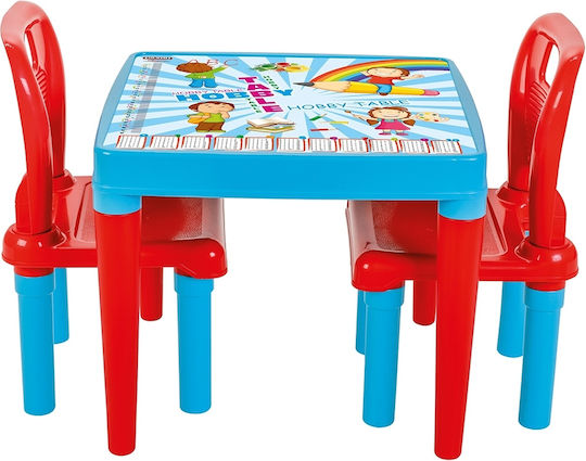 Kids Table and Chairs Set made of Plastic Blue Pilsan