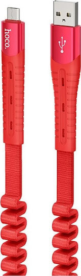 Hoco Flat USB 2.0 to micro USB Cable Κόκκινο 1.2m (U78)