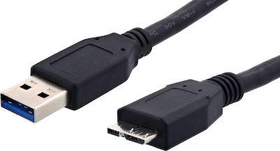 Powertech Regular USB 3.0 to micro USB-B Cable Μαύρο 1.5m (CAB-U004)