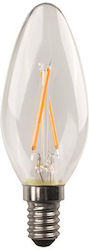 Eurolamp LED Lampen für Fassung E14 und Form C37 Naturweiß 480lm 1Stück
