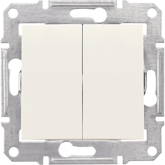 Schneider Electric Sedna Recessed Wall Switch Lighting Two-Way without Frame Cream