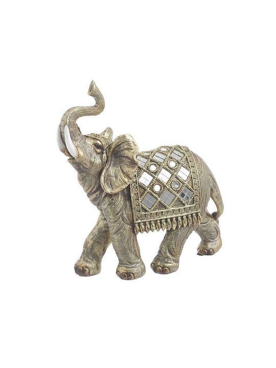 Inart Decorative Elephant Polyresin in Gold 17x7x19cm 1pcs
