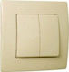 Makel Recessed Electrical Lighting Wall Switch with Frame Basic Beige 32010103