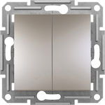 Schneider Electric Asfora Recessed Electrical Lighting Wall Switch no Frame Basic Aller Retour Bronze