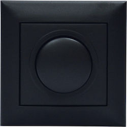 Recessed Simple Front Dimmer Switch Rotary 1000W Black