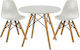 Kids Table and Chairs Set made of Wood White