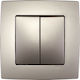 Elmark City Recessed Wall Switch Lighting Two-Way with Frame Champagne Metallic
