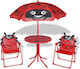 Bistro Set Kids Table with Chairs Red vidaXL