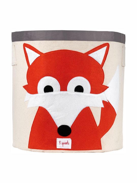 3 Sprouts Cutie de Depozitare Jucării pentru Copii din Țesătură Fox Roșu 43x43x45cm 1buc