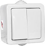 Adeleq External Electrical Lighting Wall Switch no Frame Basic Waterproof White 13-24501221