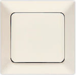 Eurolamp Recessed Electrical Lighting Wall Switch with Frame Basic Beige