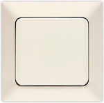 Eurolamp Recessed Electrical Lighting Wall Switch with Frame Basic Aller Retour Cream 152-12101
