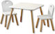 Kids Table and Chairs Set made of Wood White